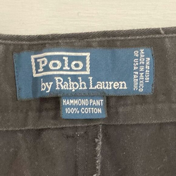 Polo Ralph Lauren Chino Pants Men’s 42x32 Black Hammond Pleated Classic Preppy - Picture 7 of 12